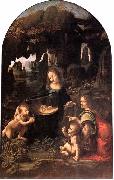 LEONARDO da Vinci Virgin of the Rocks painting